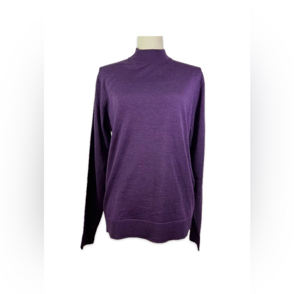 Murano NWT 100% Merino Wool Sweater Women’s M Purple High Neck Knit